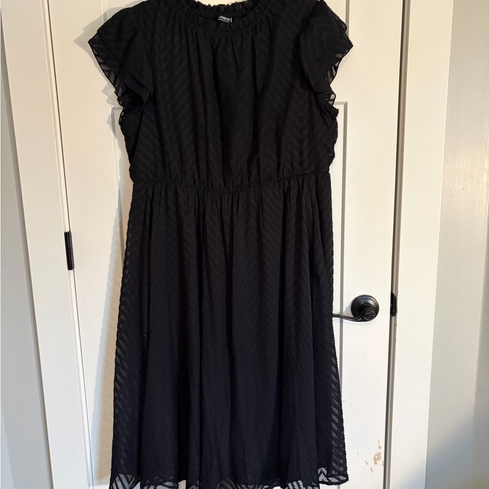 BloomChic Black Ruffle Sleeve Dress